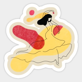 Abstract woman ball dancing color splash Sticker